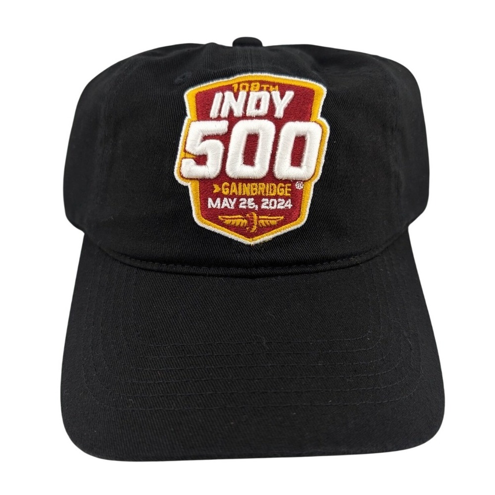 2024 Indianapolis 108th Indy 500 Gainbridge Hat Cap Black Adjustable Strap New
